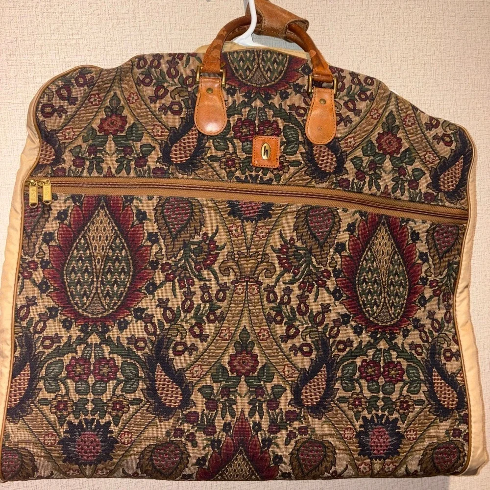 Vintage Hartmann Tapestry Garment Bag Suiter Travel Bag Paisley Floral USA